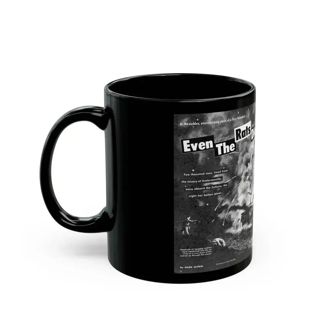 Even The Rats Died, Real Men magazine, December 1958 - Black Coffee Mug - Go Mug Yourself