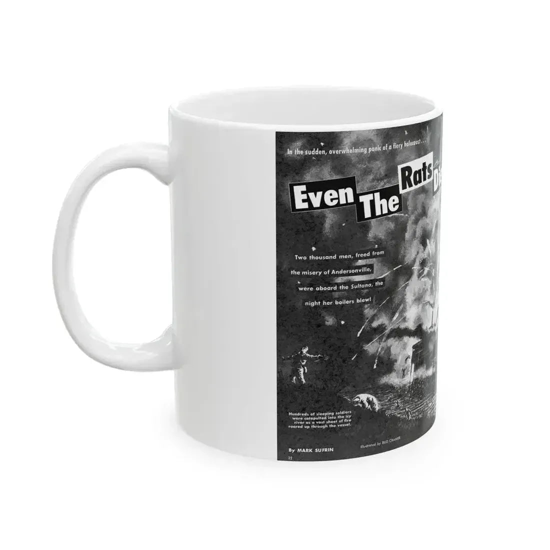 Even The Rats Died, Real Men magazine, December 1958 - White Coffee Mug - Go Mug Yourself