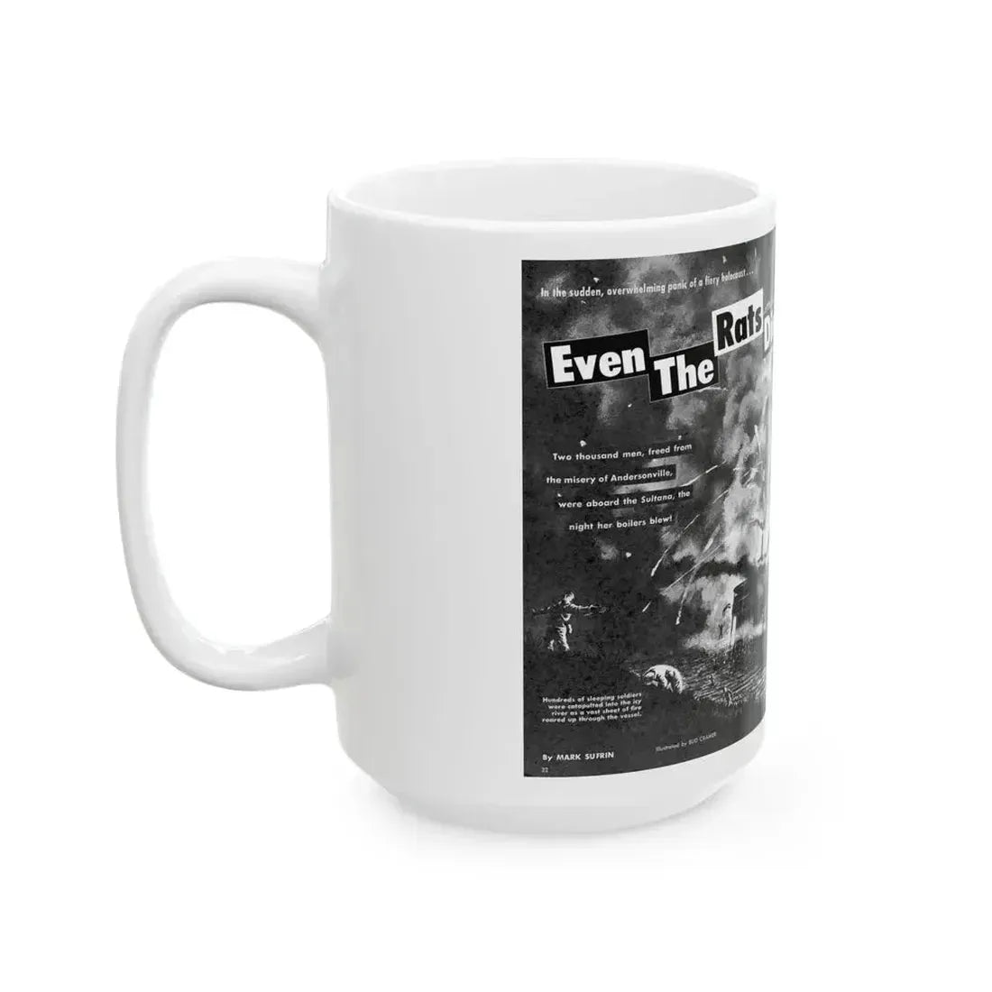 Even The Rats Died, Real Men magazine, December 1958 - White Coffee Mug - Go Mug Yourself