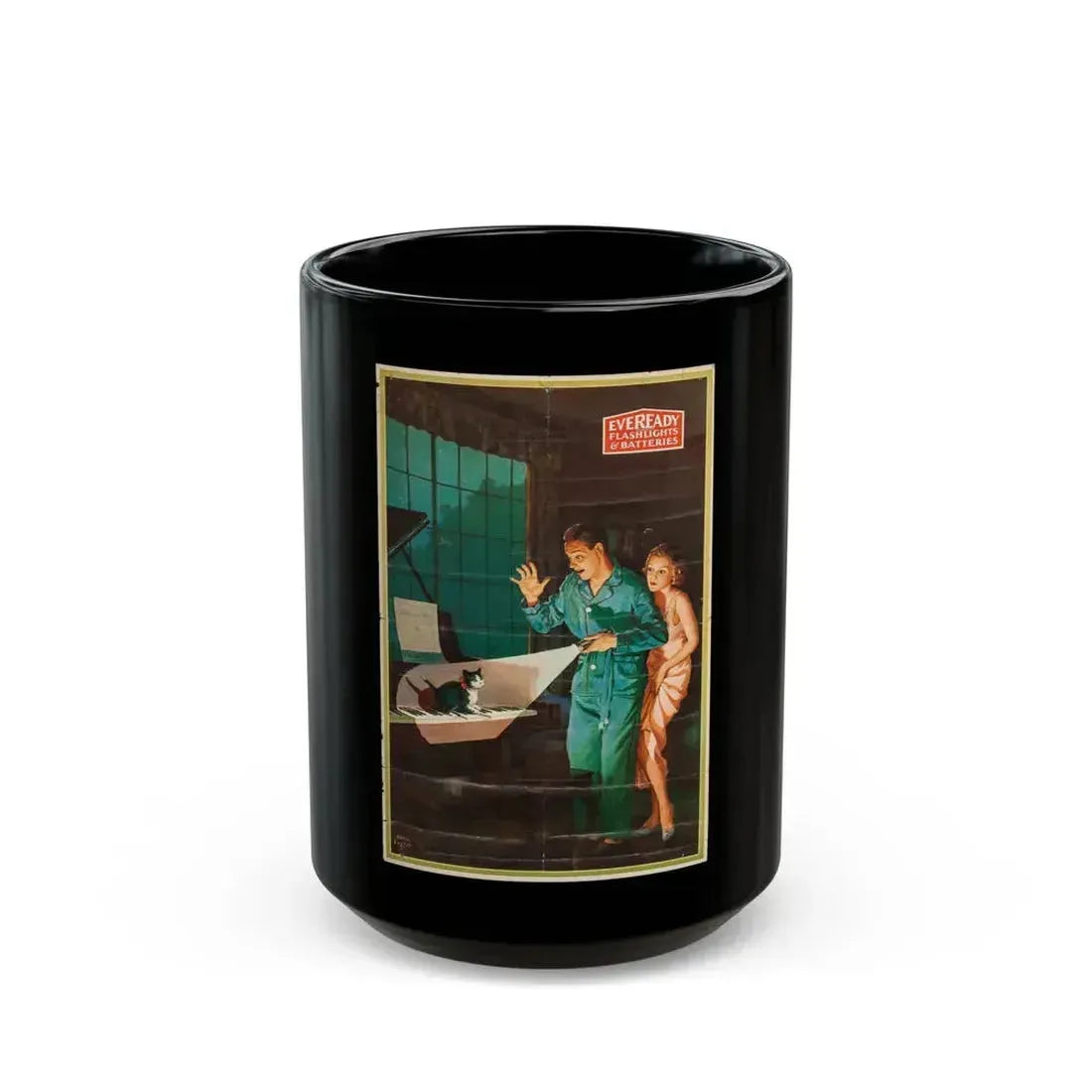 Eveready Flashlights and Batteries - Black Coffee Mug 15oz - Go Mug Yourself