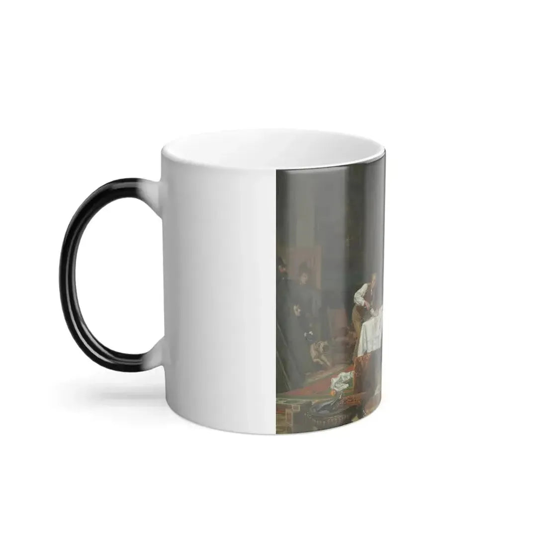 Evert Jan Boks (1838-1914) The Surprise of the Master's Unexpected Arrival - Oil on Canvas 1896 - Color Changing Mug 11oz - Go Mug Yourself