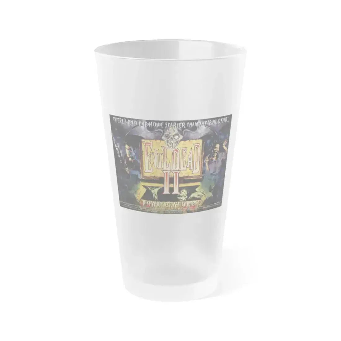 EVIL DEAD 2 (2) 1987 Movie Poster - Frosted Pint Glass 16oz 16oz Frosted - Go Mug Yourself