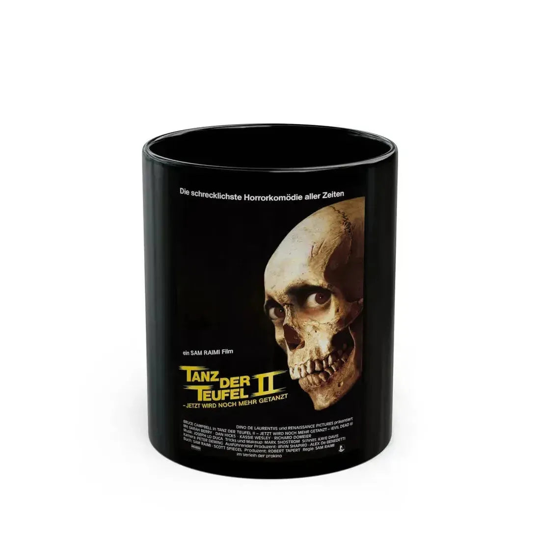 EVIL DEAD 2 (GERMAN) 1987 Movie Poster - Black Coffee Mug 11oz - Go Mug Yourself