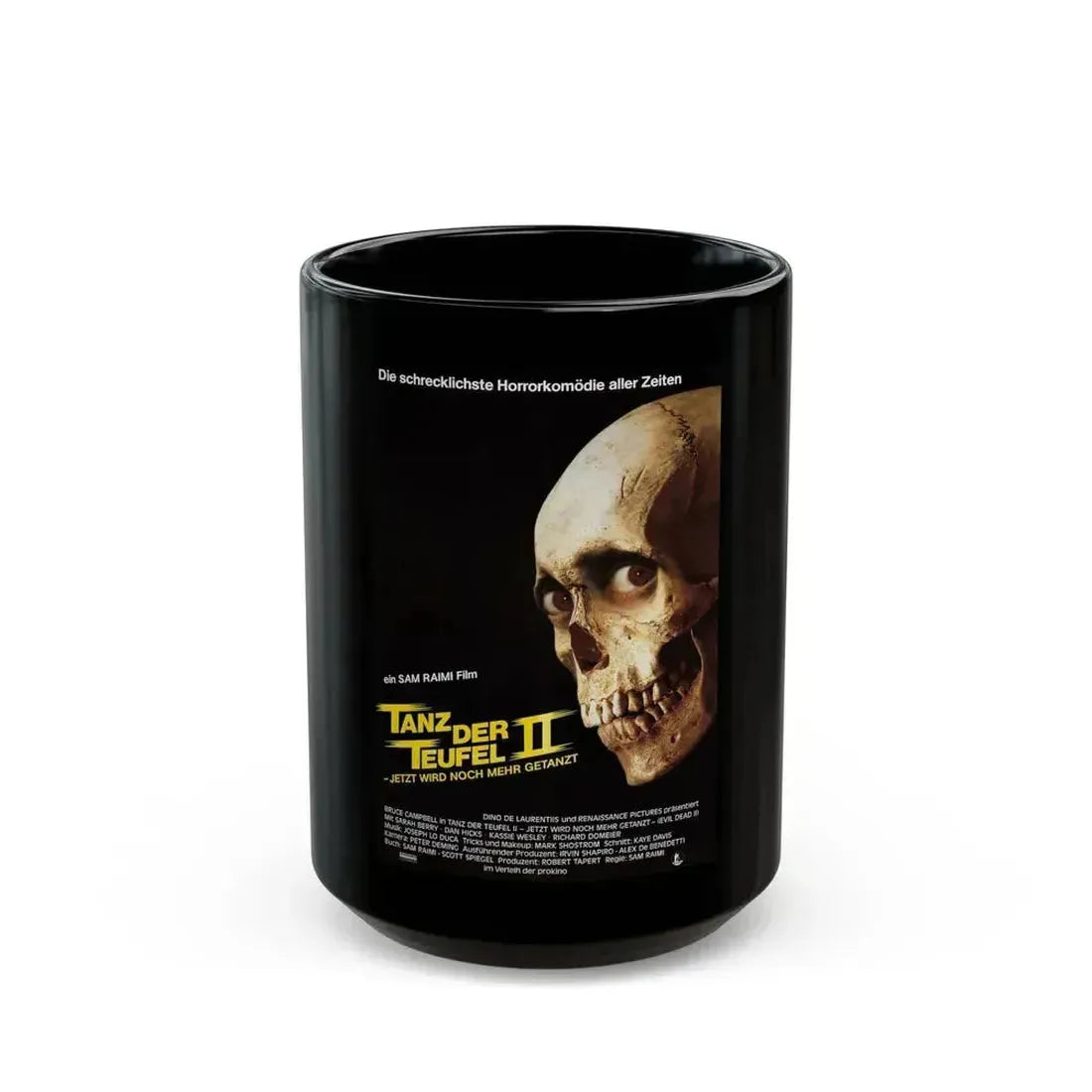 EVIL DEAD 2 (GERMAN) 1987 Movie Poster - Black Coffee Mug 15oz - Go Mug Yourself