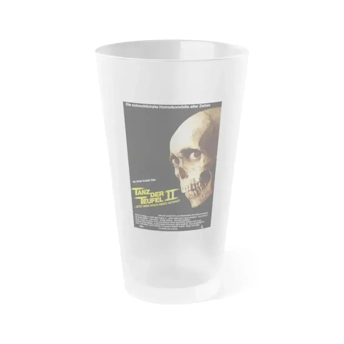 EVIL DEAD 2 (GERMAN) 1987 Movie Poster - Frosted Pint Glass 16oz 16oz Frosted - Go Mug Yourself