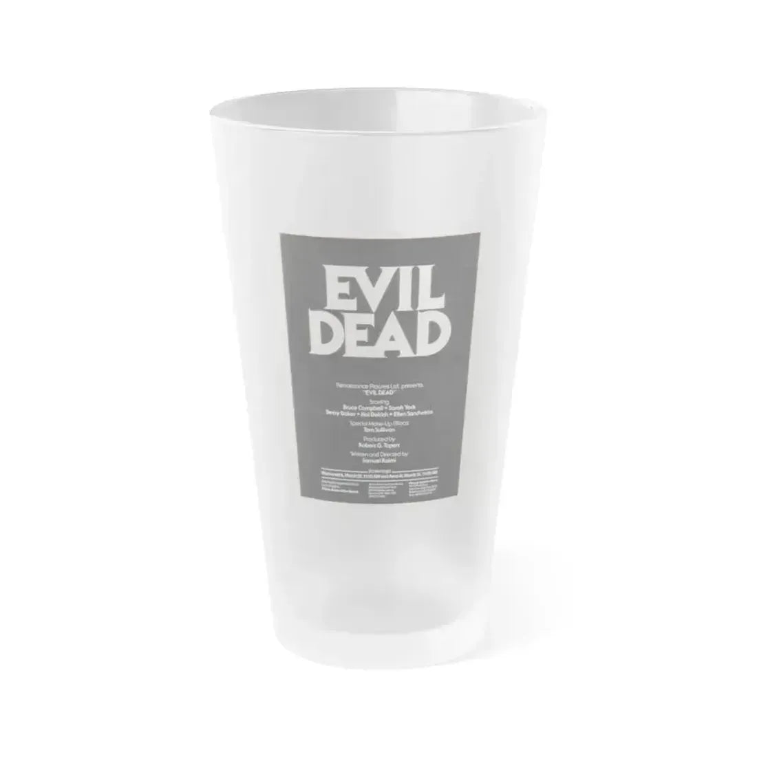 EVIL DEAD (3) 1981 Movie Poster - Frosted Pint Glass 16oz 16oz Frosted - Go Mug Yourself
