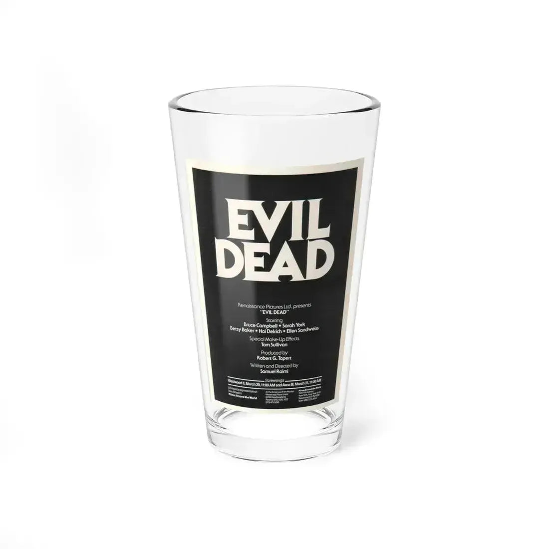 EVIL DEAD (3) 1981 Movie Poster - Pint Glass 16oz 16oz - Go Mug Yourself