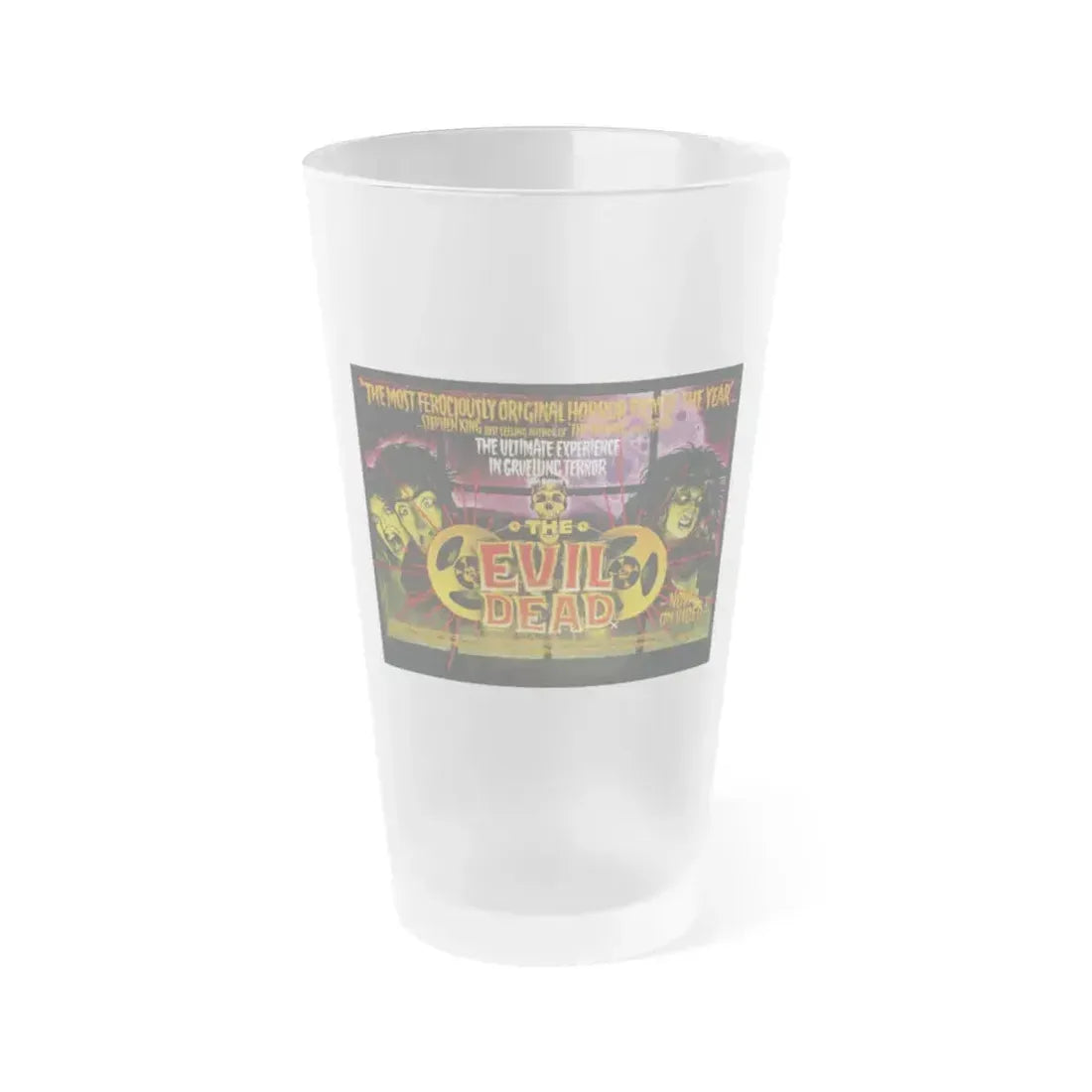 EVIL DEAD (VIDEORELEASE) 1981 Movie Poster - Frosted Pint Glass 16oz 16oz Frosted - Go Mug Yourself