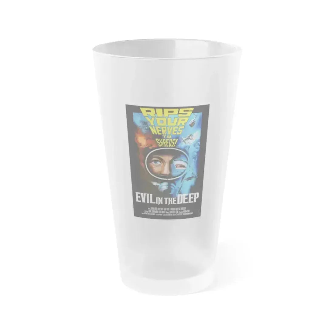 EVIL IN THE DEEP 1974 Movie Poster - Frosted Pint Glass 16oz 16oz Frosted - Go Mug Yourself