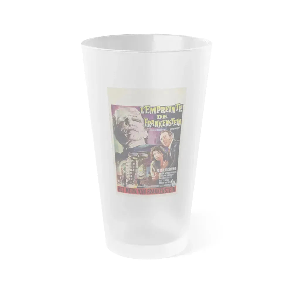 EVIL OF FRANKENSTEIN (BELGIAN) 1964 Movie Poster - Frosted Pint Glass 16oz 16oz Frosted - Go Mug Yourself