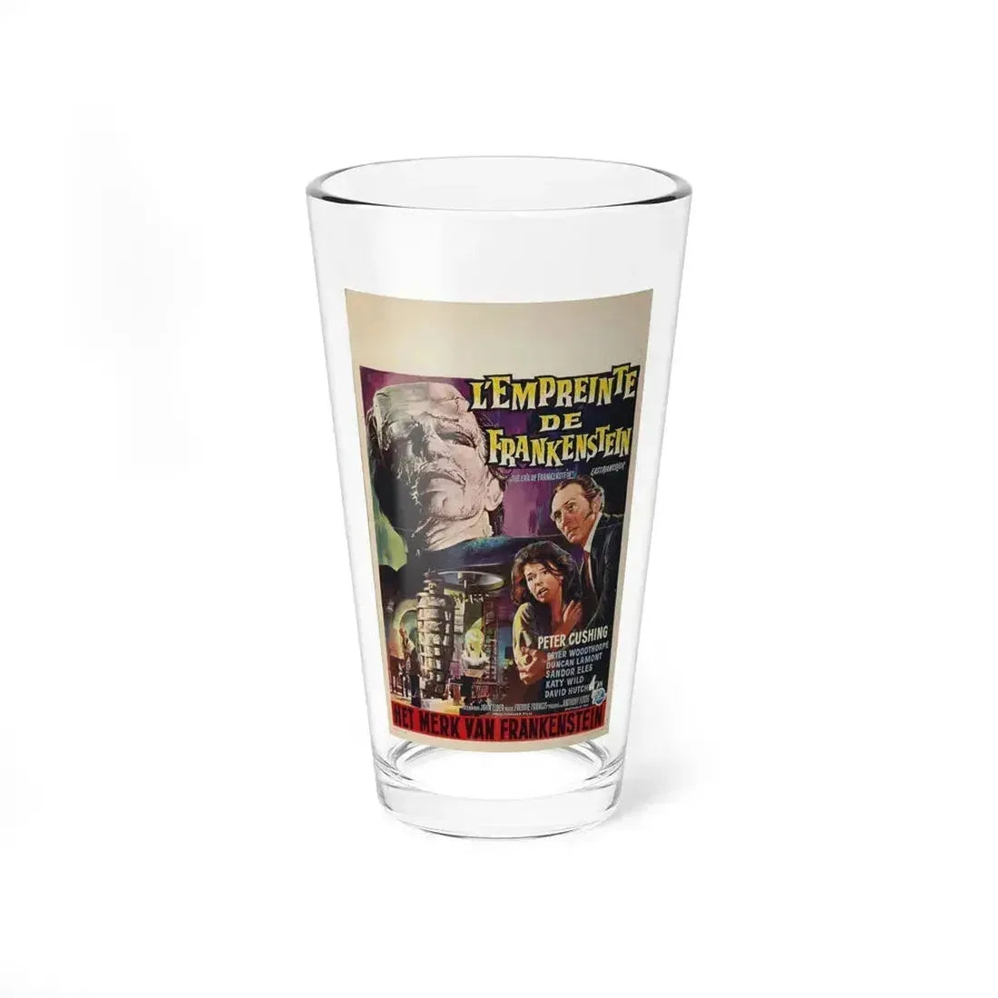 EVIL OF FRANKENSTEIN (BELGIAN) 1964 Movie Poster - Pint Glass 16oz 16oz - Go Mug Yourself