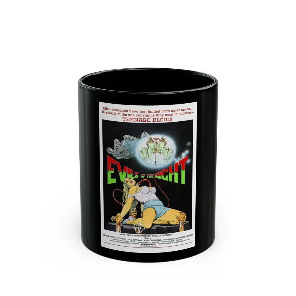 EVILS OF THE NIGHT 1985 Movie Poster - Black Coffee Mug 11oz - Go Mug Yourself