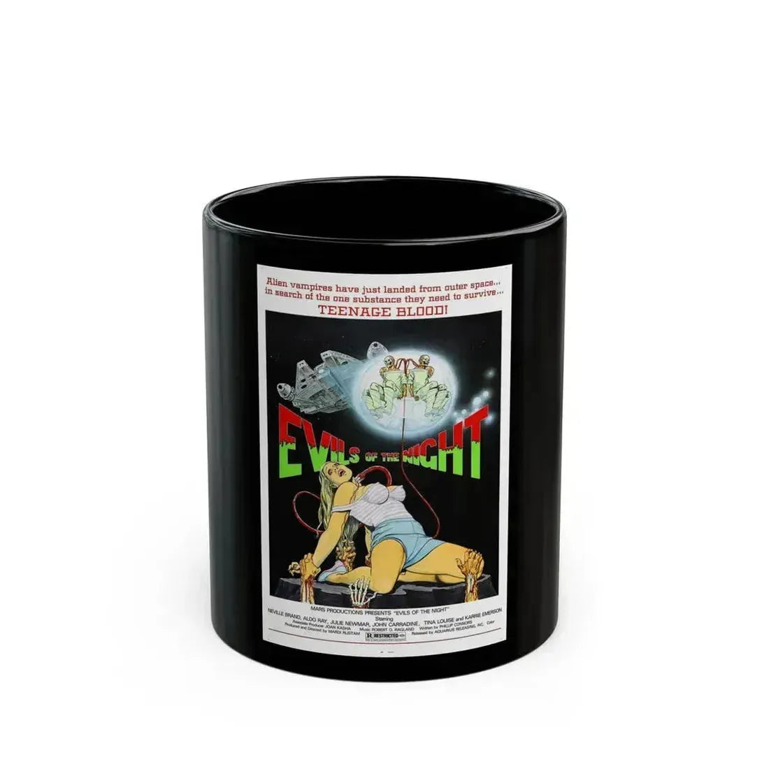 EVILS OF THE NIGHT 1985 Movie Poster - Black Coffee Mug 11oz - Go Mug Yourself