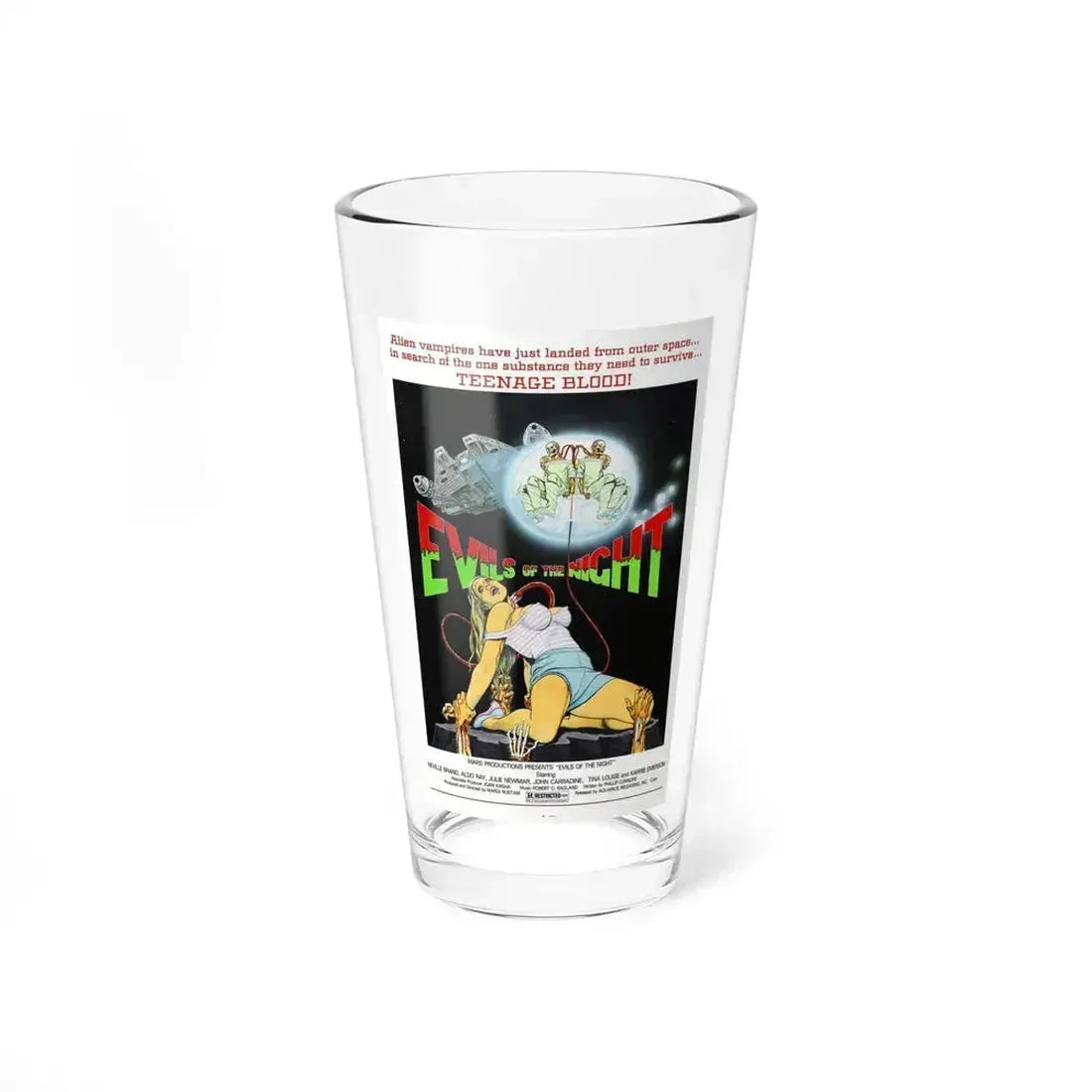 EVILS OF THE NIGHT 1985 Movie Poster - Pint Glass 16oz 16oz - Go Mug Yourself