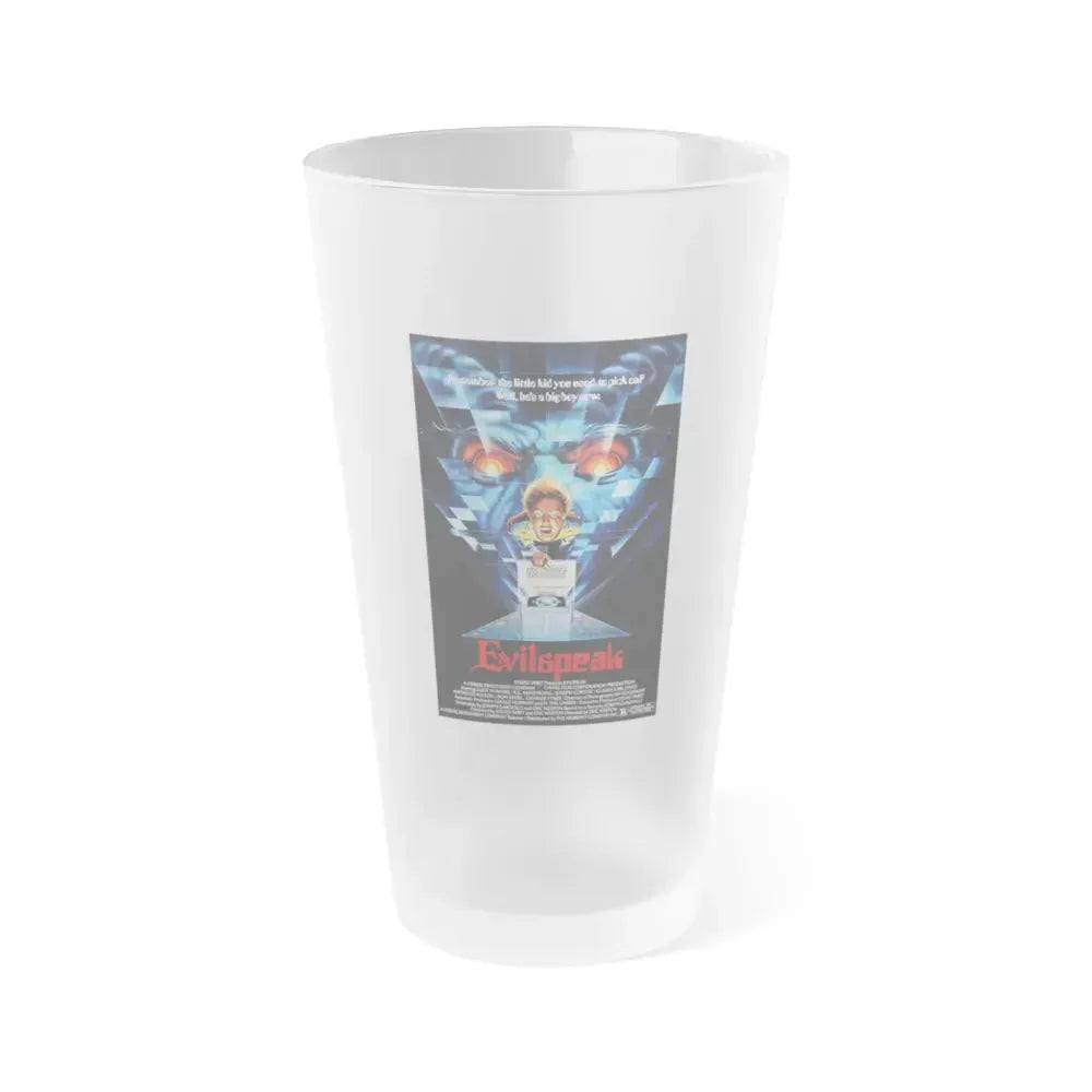 EVILSPEAK 1981 Movie Poster - Frosted Pint Glass 16oz 16oz Frosted - Go Mug Yourself
