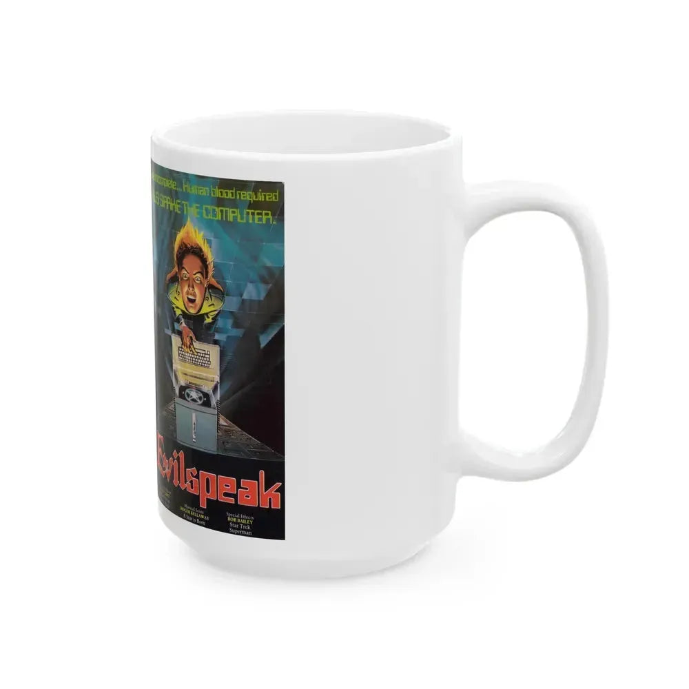 EVILSPEAK VERSION2 (VHS COVER) - White Coffee Mug - Go Mug Yourself