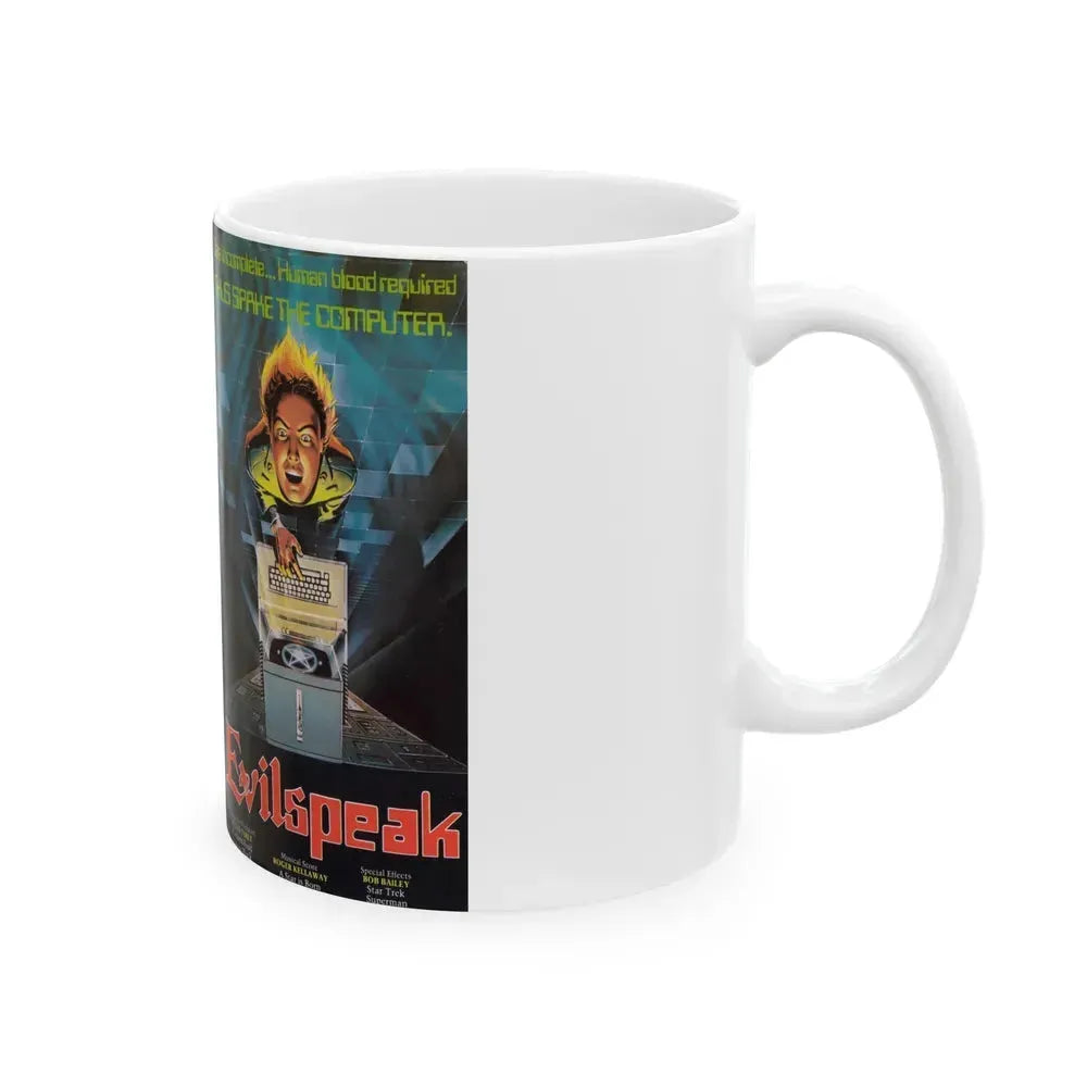 EVILSPEAK VERSION2 (VHS COVER) - White Coffee Mug - Go Mug Yourself