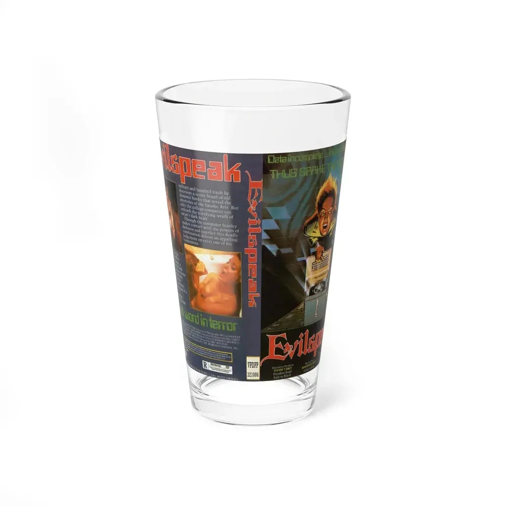 EVILSPEAK (VHS COVER) Pint Glass 16oz 16oz - Go Mug Yourself