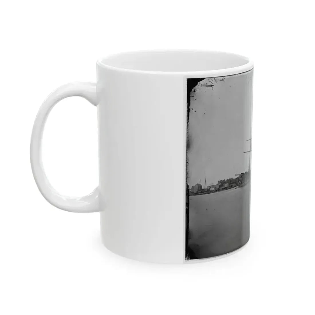 Ex-Confederate Iron-Clad Ram Stonewall At Anchor; Us Capitol In The Background (U.S. Civil War) White Coffee Mug - Go Mug Yourself