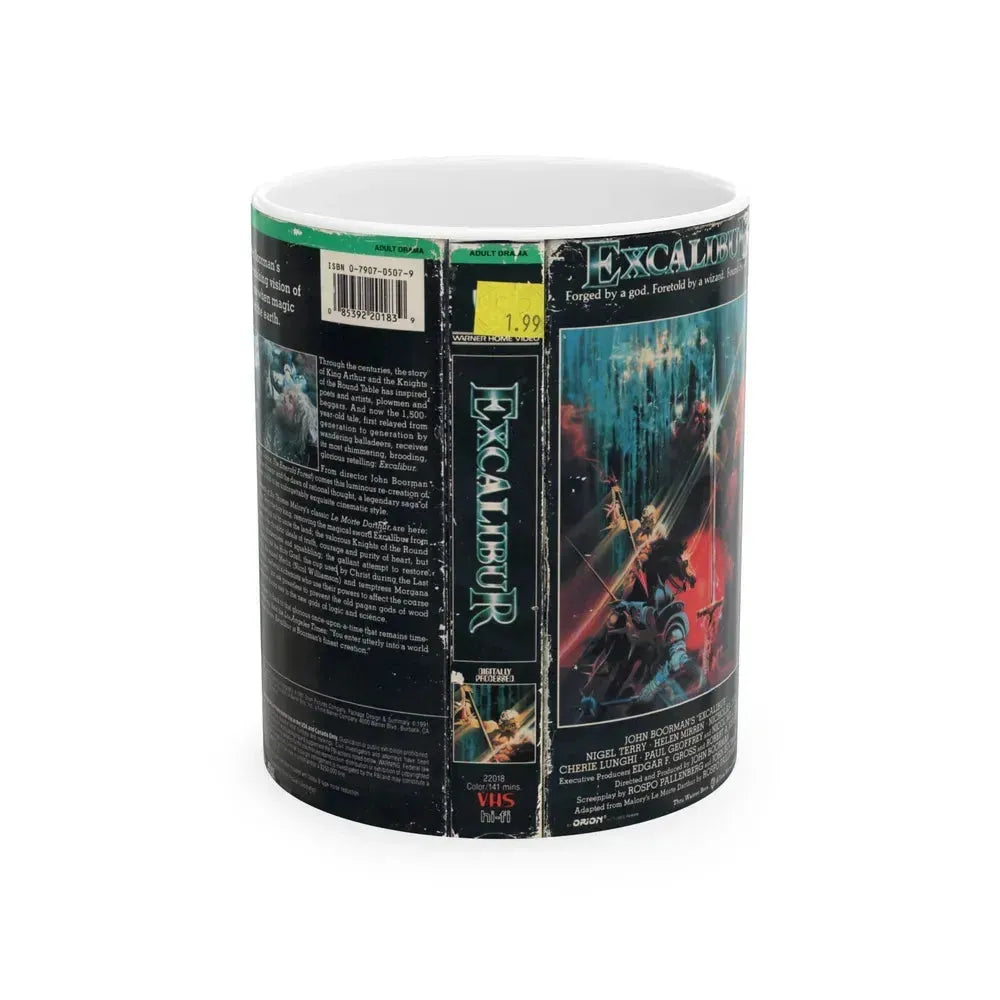 EXCALIBUR (VHS COVER) - White Coffee Mug 11oz - Go Mug Yourself