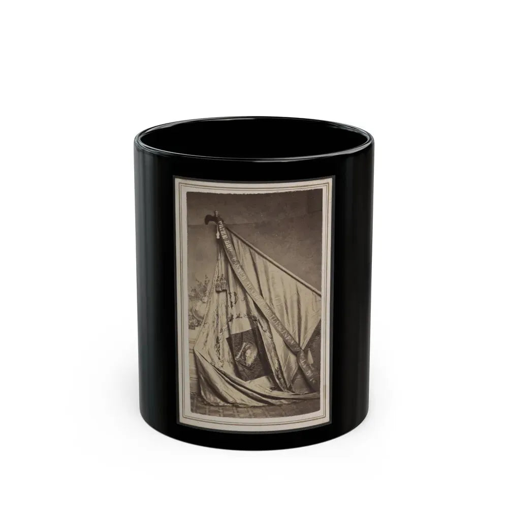 Excelsior Banner Awarded To The 50th Illinois Infantry Regiment As First Prize In A Drill Competition (U.S. Civil War) Black Coffee Mug 11oz - Go Mug Yourself