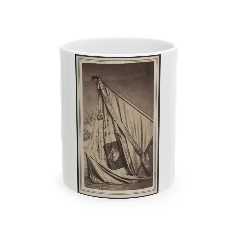 Excelsior Banner Awarded To The 50th Illinois Infantry Regiment As First Prize In A Drill Competition (U.S. Civil War) White Coffee Mug 11oz - Go Mug Yourself