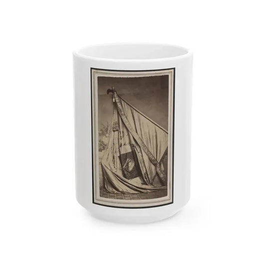 Excelsior Banner Awarded To The 50th Illinois Infantry Regiment As First Prize In A Drill Competition (U.S. Civil War) White Coffee Mug 15oz - Go Mug Yourself