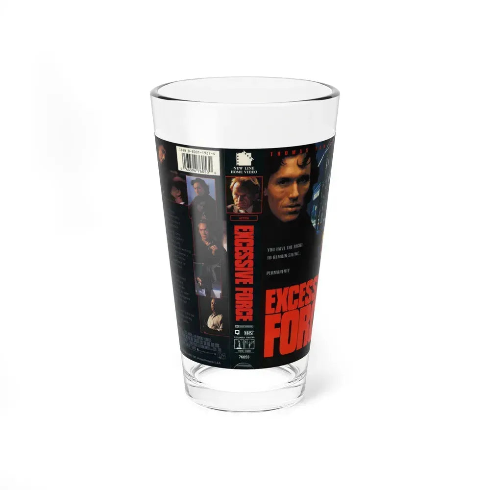EXCESSIVE FORCE (VHS COVER) Pint Glass 16oz 16oz - Go Mug Yourself