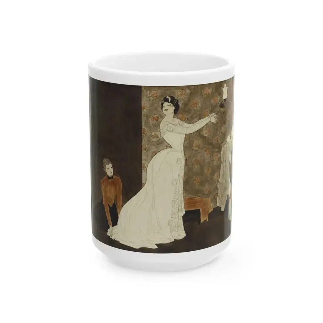 Exclusive Model, Collier's Weekly illustration, February 23, 1935 - White Coffee Mug 15oz - Go Mug Yourself