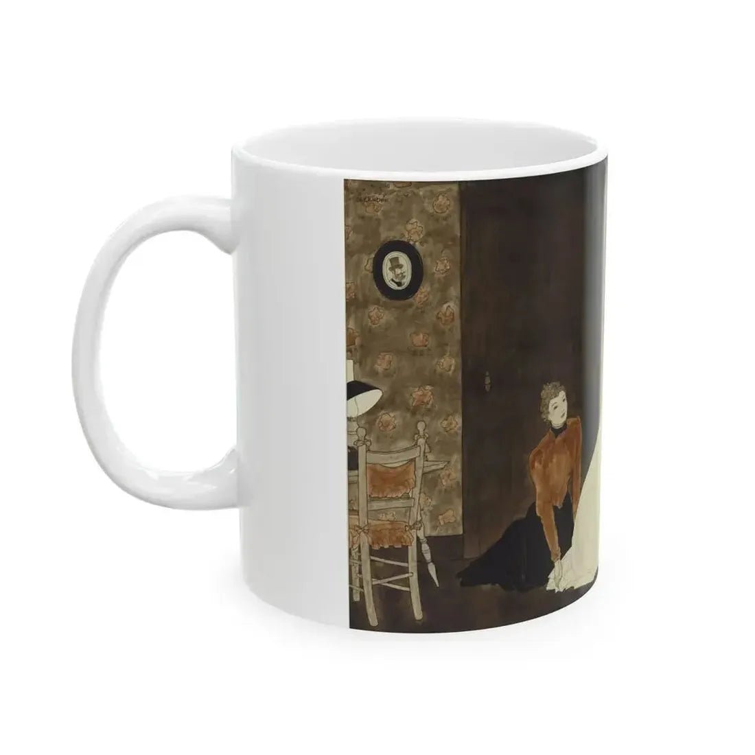 Exclusive Model, Collier's Weekly illustration, February 23, 1935 - White Coffee Mug - Go Mug Yourself