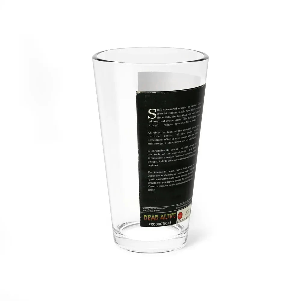 EXECUTIONS BRITSIH VERSION (VHS COVER) Pint Glass 16oz - Go Mug Yourself