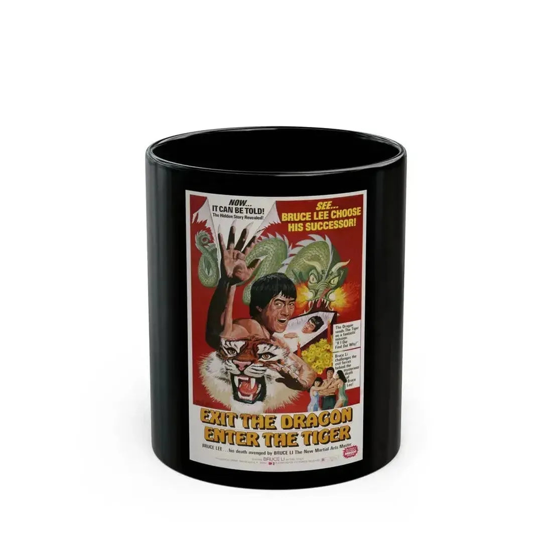 EXIT THE DRAGON ENTER THE TIGER 1976 Movie Poster - Black Coffee Mug 11oz - Go Mug Yourself
