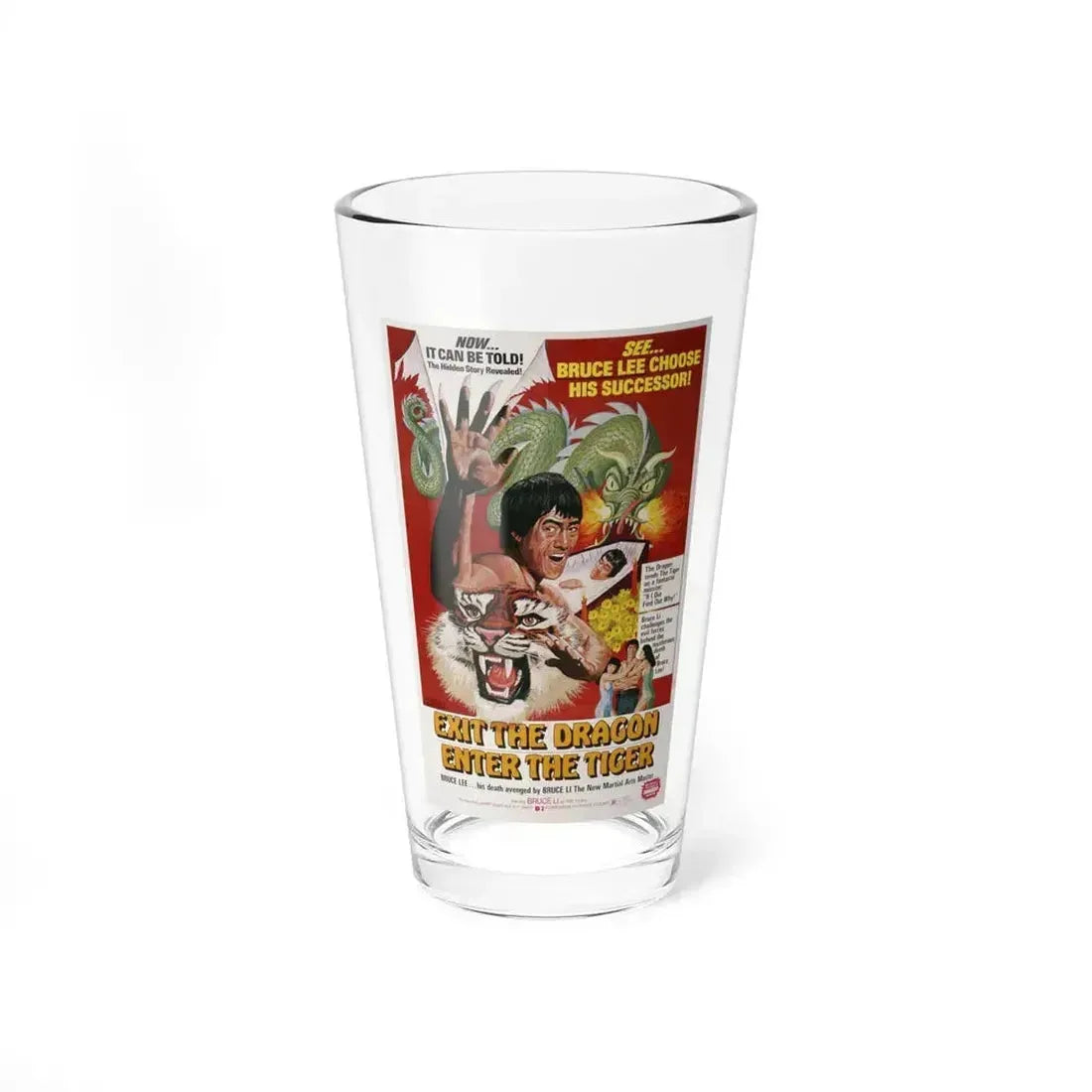 EXIT THE DRAGON ENTER THE TIGER 1976 Movie Poster - Pint Glass 16oz 16oz - Go Mug Yourself