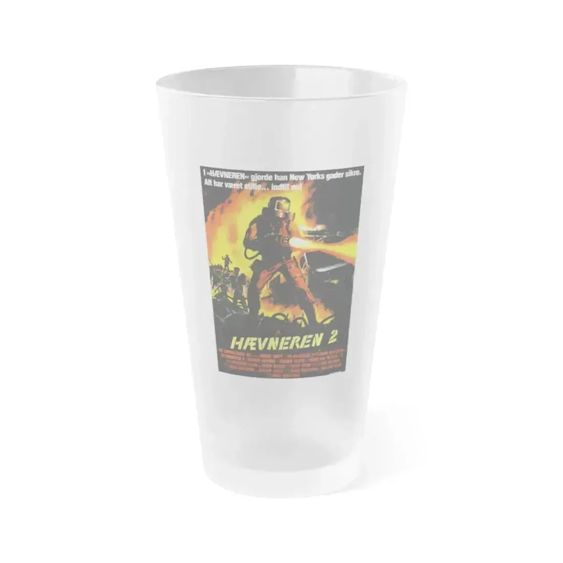 EXTERMINATOR II (DANISH) 1984 Movie Poster - Frosted Pint Glass 16oz 16oz Frosted - Go Mug Yourself