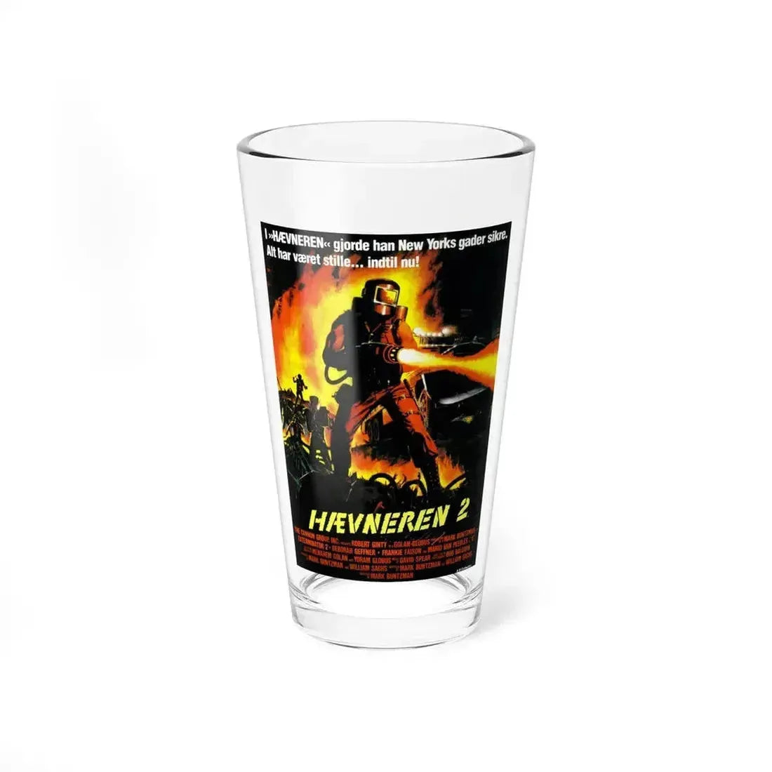 EXTERMINATOR II (DANISH) 1984 Movie Poster - Pint Glass 16oz 16oz - Go Mug Yourself