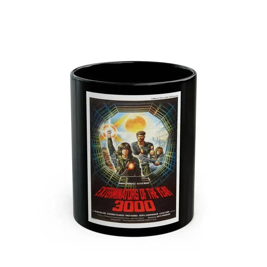 EXTERMINATORS OF THE YEAR 3000 1983 Movie Poster - Black Coffee Mug 11oz - Go Mug Yourself