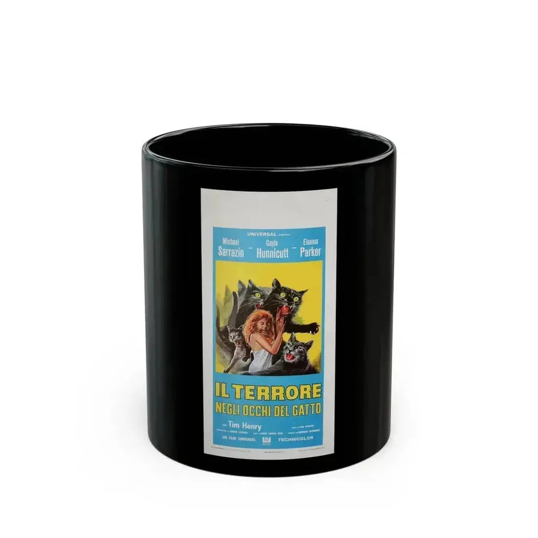 EYE OF THE CAT (ITALIAN) 1969 Movie Poster - Black Coffee Mug 11oz - Go Mug Yourself