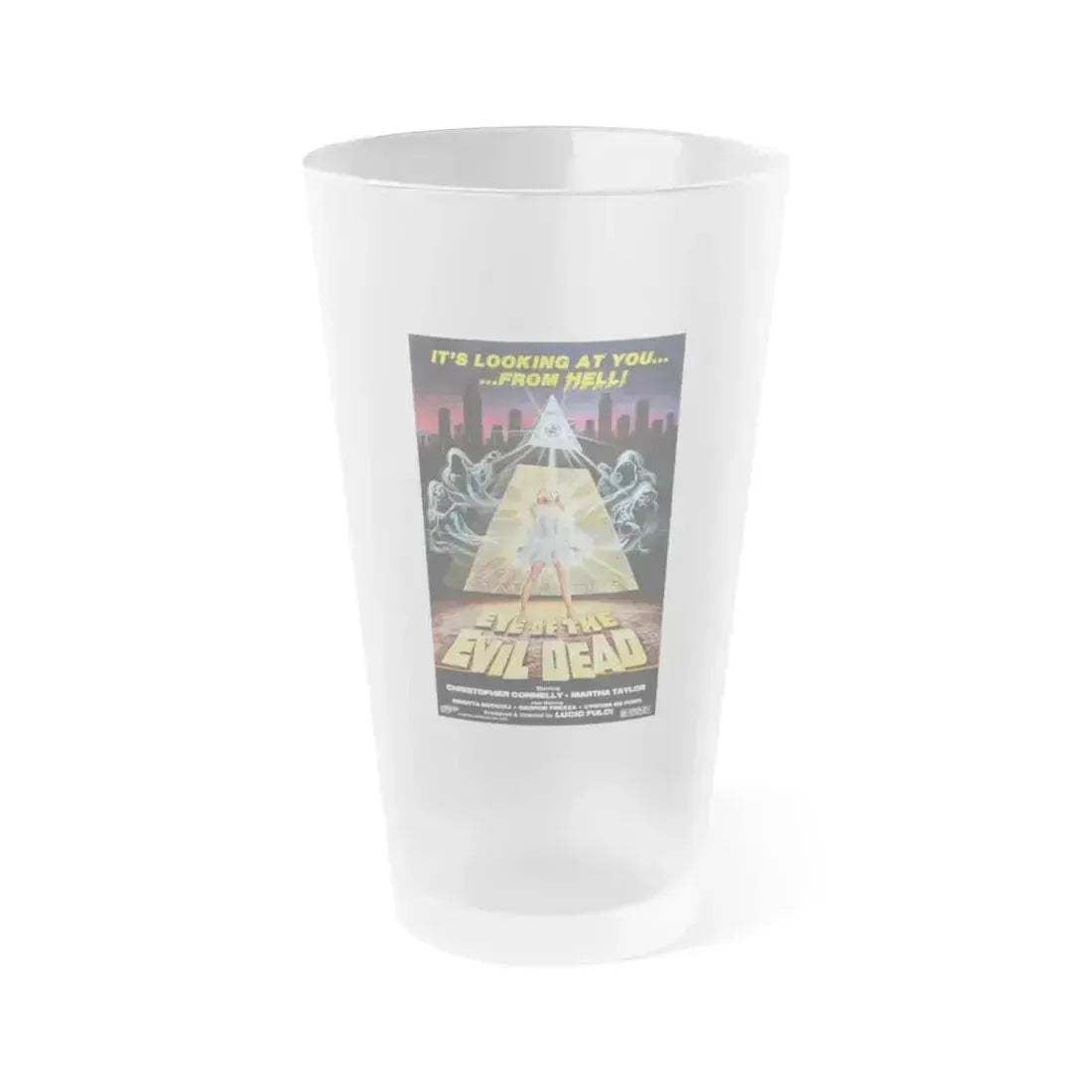 EYE OF THE EVIL DEAD (MANHATTAN BABY) 1982 Movie Poster - Frosted Pint Glass 16oz 16oz Frosted - Go Mug Yourself
