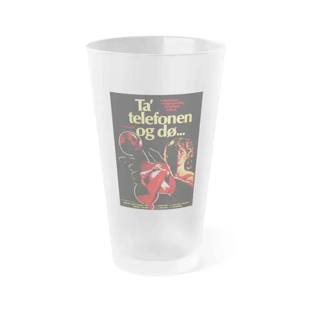 EYES OF A STRANGER (DANISH) 1981 Movie Poster - Frosted Pint Glass 16oz 16oz Frosted - Go Mug Yourself