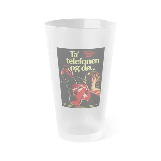 EYES OF A STRANGER (DANISH) 1981 Movie Poster - Frosted Pint Glass 16oz 16oz Frosted - Go Mug Yourself