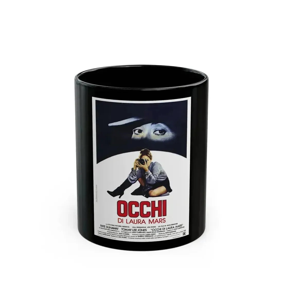 EYES OF LAURA MARS (ITALIAN) 1976 Movie Poster - Black Coffee Mug 11oz - Go Mug Yourself