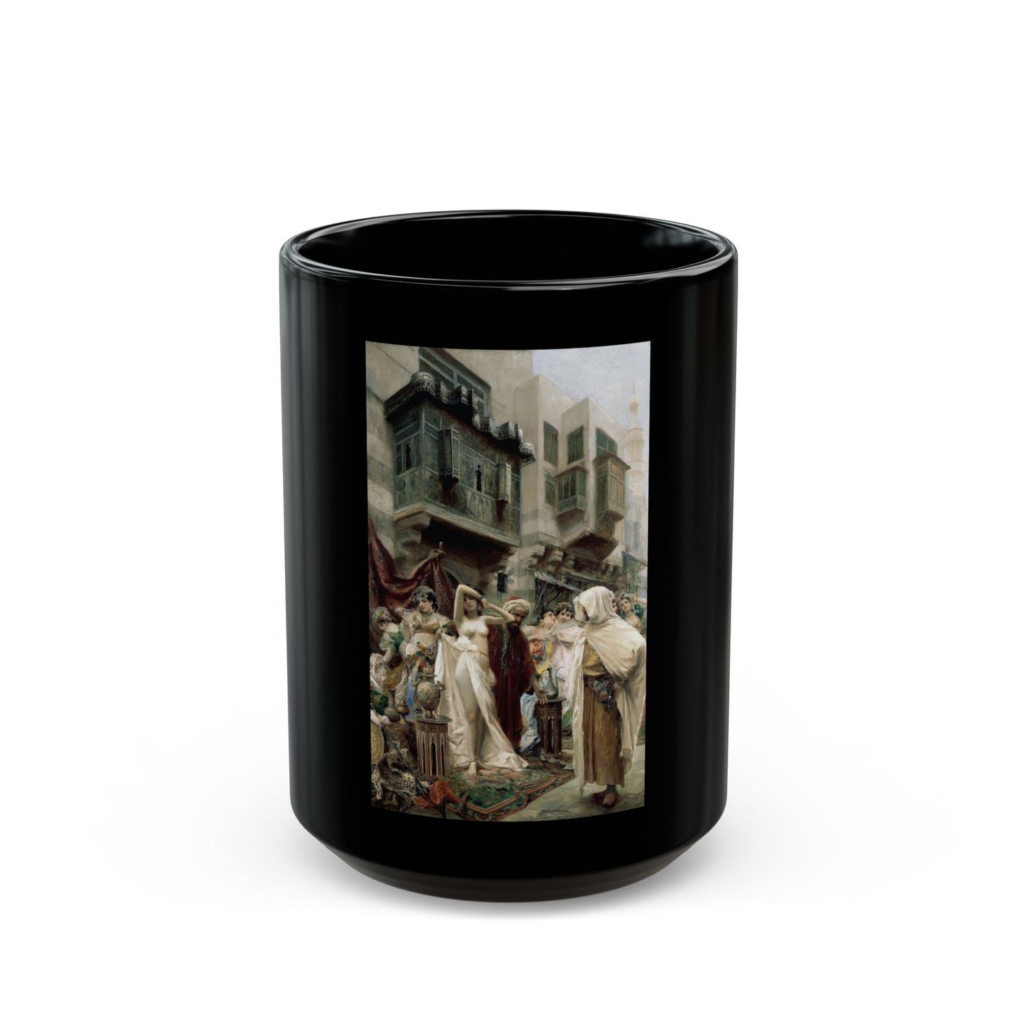 Fabio Fabbi (1861-1946) The Slave Market - Black Coffee Mug-15oz-Go Mug Yourself