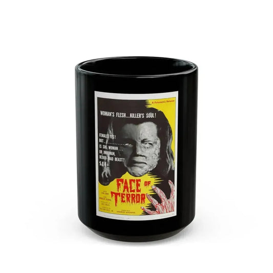 FACE OF TERROR 1962 Movie Poster - Black Coffee Mug 15oz - Go Mug Yourself