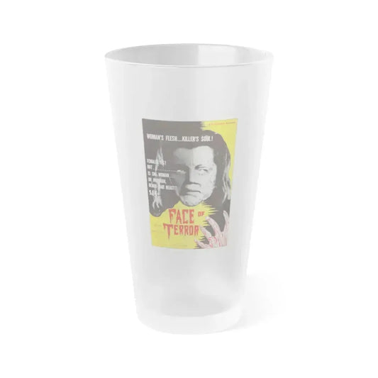 FACE OF TERROR 1962 Movie Poster - Frosted Pint Glass 16oz 16oz Frosted - Go Mug Yourself