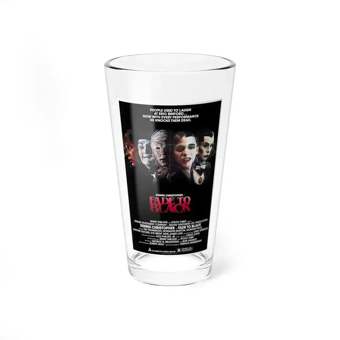 FADE TO BLACK 1980 Movie Poster - Pint Glass 16oz 16oz - Go Mug Yourself