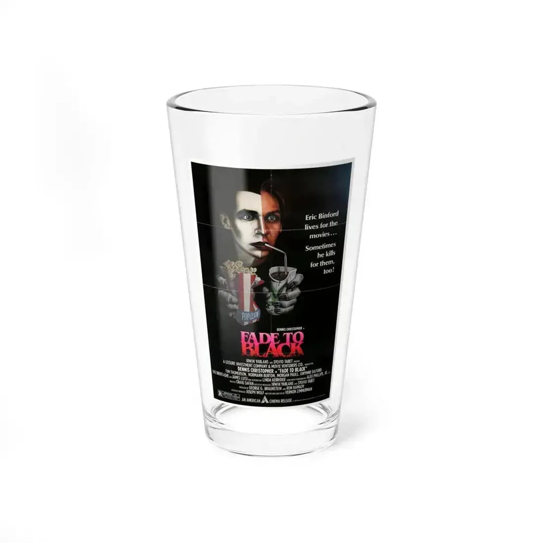 FADE TO BLACK (2) 1980 Movie Poster - Pint Glass 16oz 16oz - Go Mug Yourself
