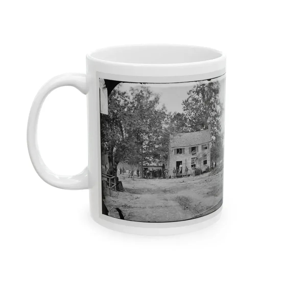 Fair Oaks, Va. Frame House Used As A Hospital By Gen Joseph Hooker's Division (U.S. Civil War) White Coffee Mug - Go Mug Yourself