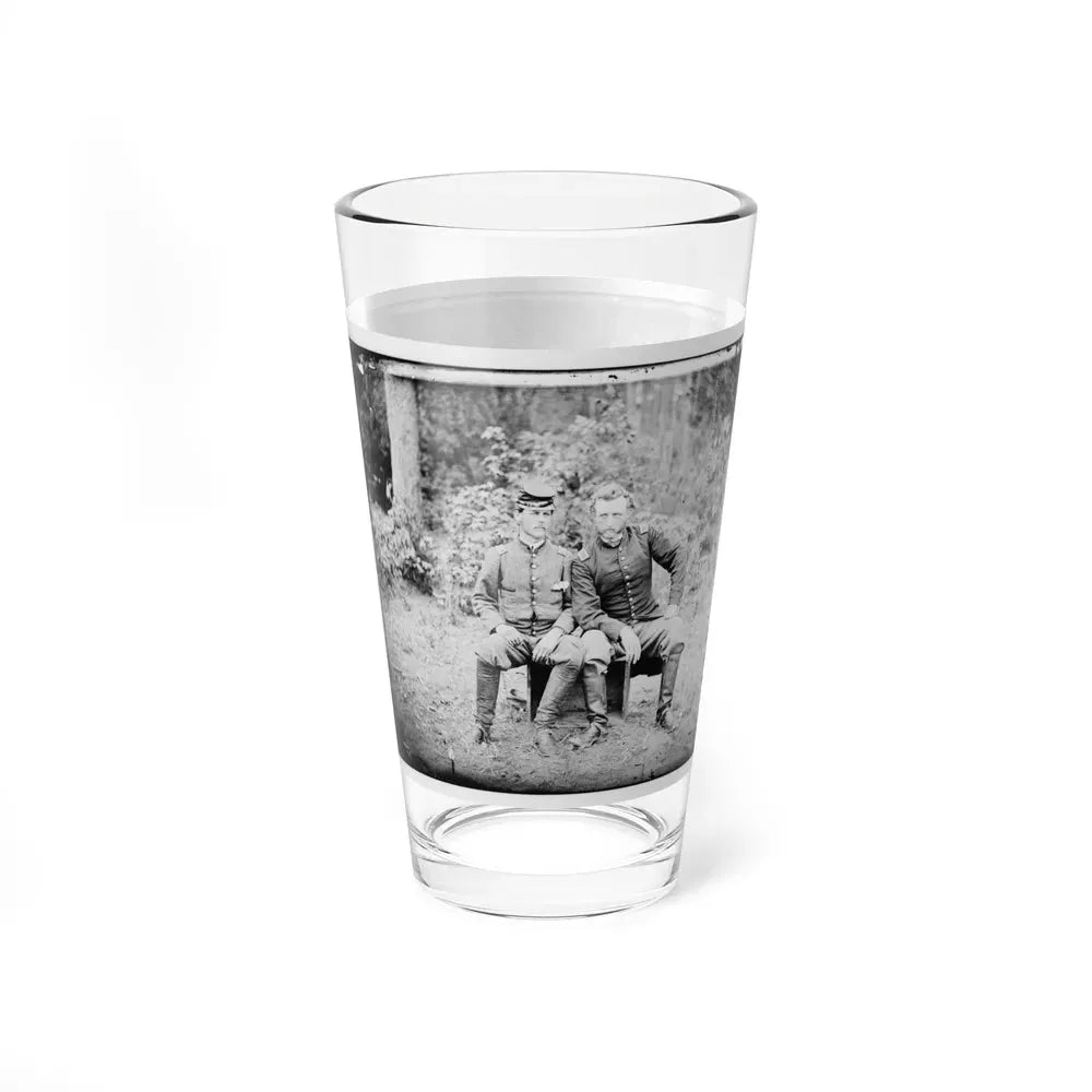 Fair Oaks, Va. Lt. James B. Washington, A Confederate Prisoner, With Capt. George A. Custer Of The 5th Cavalry, U.S.A. (U.S. Civil War) Pint Glass 16oz - Go Mug Yourself