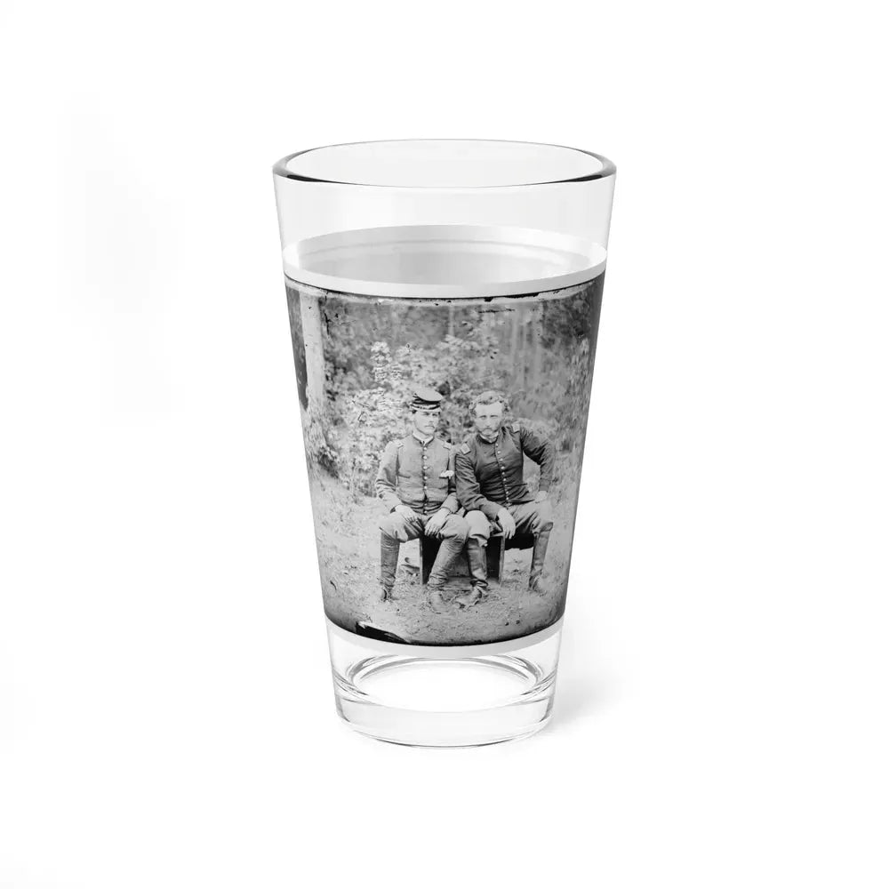 Fair Oaks, Va. Lt. James B. Washington, A Confederate Prisoner, With Capt. George A. Custer Of The 5th Cavalry, U.S.A. (U.S. Civil War) Pint Glass 16oz - Go Mug Yourself