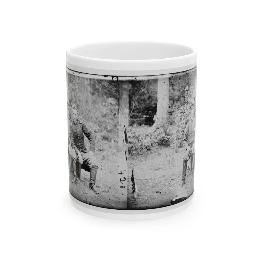 Fair Oaks, Va. Lt. James B. Washington, A Confederate Prisoner, With Capt. George A. Custer Of The 5th Cavalry, U.S.A. (U.S. Civil War) White Coffee Mug 11oz - Go Mug Yourself